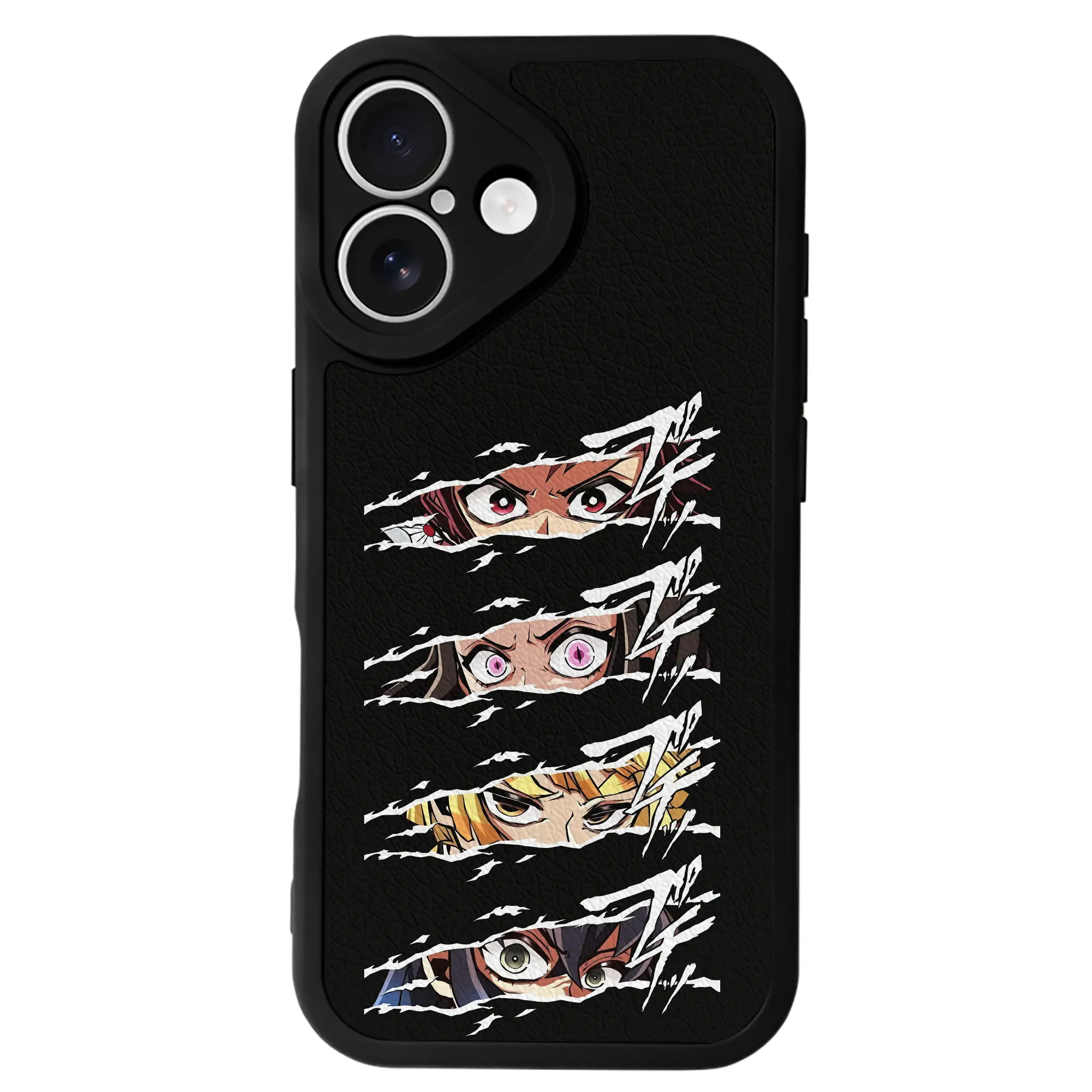 鬼滅の刃 グッズ,竈門 炭治郎 - IPhone 16シリーズ対応 ・ シリコンスマホケース ・ レザー調 ・ 高精度フィット ・ 耐衝撃 ・ ワイヤレス充電対応 ・ 精密カット